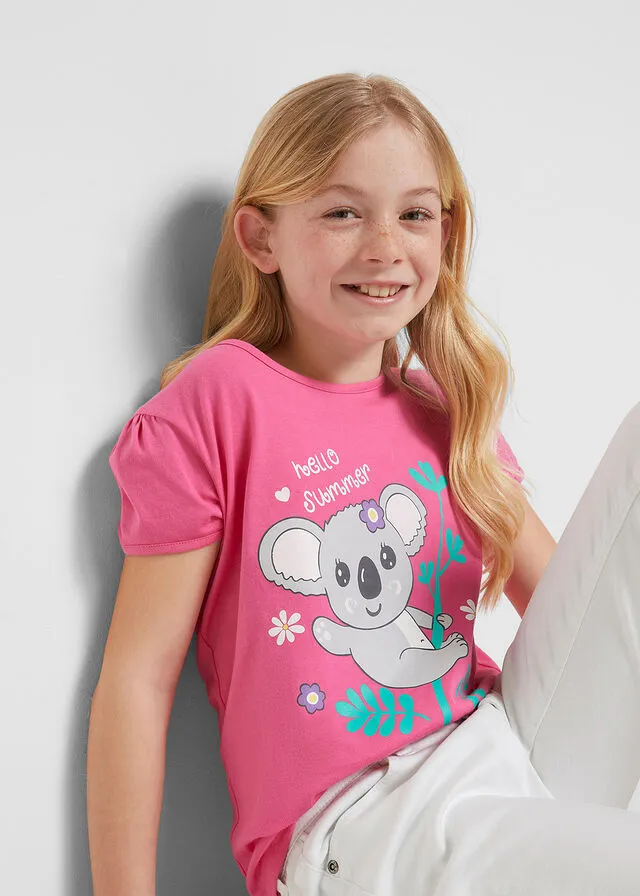 Camiseta para niñas (2 unidades) Lila intenso + rosa